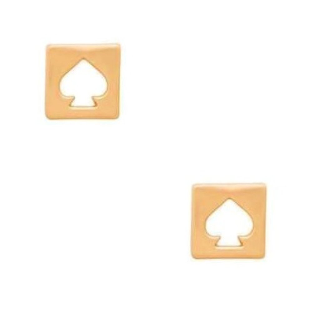NEW Kate Spade New York Gold Hole Punch Logo Earrings Studs